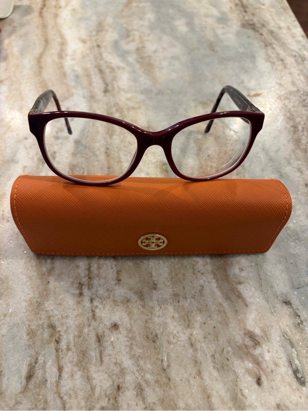 Tory Burch Burgandy and Tortoiseshell frame, model TY 2066 1610, with case